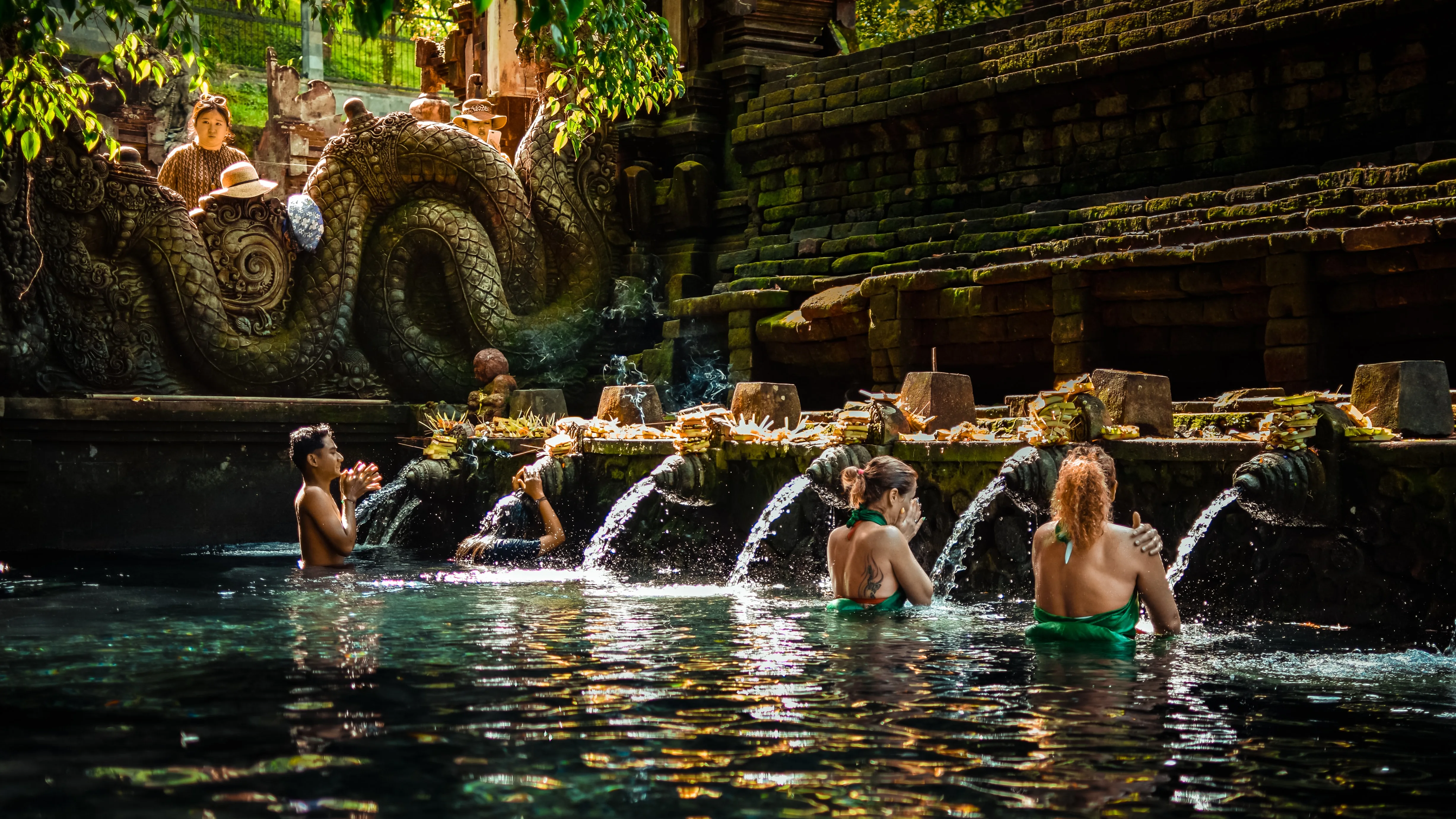 A dip in sacred water, Tirta Empul · Bali
